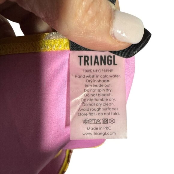 Triangl yellow floral scuba Neoprene Bikini top is medium bottom is XL - Picture 12 of 13